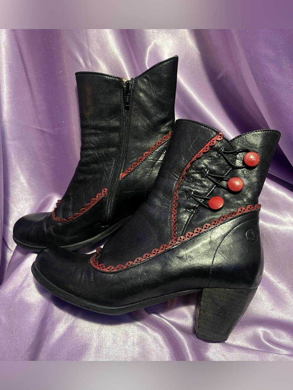 Vintage Witchy Whimsigoth leather Ankle Boots